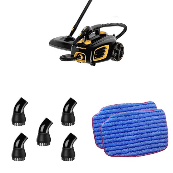 Limpiador a Vapor McCulloch MC1375 con 20 Accesorios Cepillo Nailon A1230 y Almohadilla Microfibra A1375