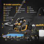 Limpiador a Vapor McCulloch MC1375 con 20 Accesorios Cepillo Nailon A1230 y Almohadilla Microfibra A1375
