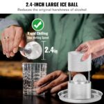 VEVOR Kit de prensa de bolas de hielo, prensa de hielo de aluminio de aviación con molde de bloque de hielo, alfombrilla