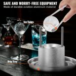 VEVOR Kit de prensa de bolas de hielo, prensa de hielo de aluminio de aviación con molde de bloque de hielo, alfombrilla