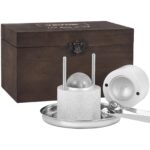 VEVOR Kit de prensa de bolas de hielo, prensa de hielo de aluminio de aviación con molde de bloque de hielo, alfombrilla