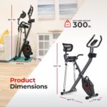 Bicicleta estática plegable X-Bike Sunny Health Fitness SF-B223012 ciclismo interior 14 niveles resistencia magnética 30