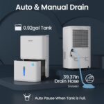 Deshumidificador Waykar YDZ-80 Energy Star 80 pintas por día manguera de drenaje 5000 pies cuadrados portátil