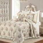 TOPLUXE Valencia VCLM-Valencia-King juego de edredon jacquard europeo lujo 9 piezas King beige perlado falda de cama alm