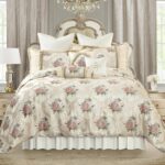 TOPLUXE Valencia VCLM-Valencia-King juego de edredon jacquard europeo lujo 9 piezas King beige perlado falda de cama alm