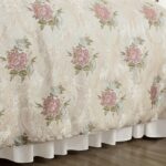 TOPLUXE Valencia VCLM-Valencia-King juego de edredon jacquard europeo lujo 9 piezas King beige perlado falda de cama alm