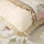 TOPLUXE Valencia VCLM-Valencia-King juego de edredon jacquard europeo lujo 9 piezas King beige perlado falda de cama alm