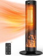 Calentador torre TRUSTECH KPT-1607F 1500W 26 pulgadas oscilación 60 grados termostato 3 modos temporizador 12 horas