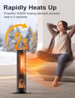Calentador torre TRUSTECH KPT-1607F 1500W 26 pulgadas oscilación 60 grados termostato 3 modos temporizador 12 horas