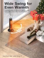 Calentador torre TRUSTECH KPT-1607F 1500W 26 pulgadas oscilación 60 grados termostato 3 modos temporizador 12 horas