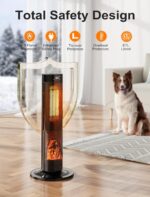 Calentador torre TRUSTECH KPT-1607F 1500W 26 pulgadas oscilación 60 grados termostato 3 modos temporizador 12 horas