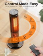 Calentador torre TRUSTECH KPT-1607F 1500W 26 pulgadas oscilación 60 grados termostato 3 modos temporizador 12 horas