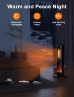 Calentador torre TRUSTECH KPT-1607F 1500W 26 pulgadas oscilación 60 grados termostato 3 modos temporizador 12 horas