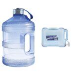 Botella de agua redonda de 1 galón y garrafón dispensador para refrigerador de 2 galones con llave New Wave Enviro libre
