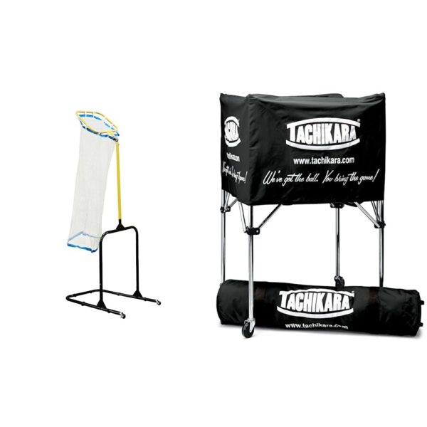 Set de entrenamiento de voleibol Park & Sun Sports con carrito portátil para balones Tachikara color negro