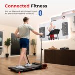 Caminadora compacta bajo escritorio Sunny Health Fitness SF-T723007 motor 1.5HP 0.5 a 3.7 mph bastones trekking Bluetoot