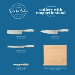 Juego de Cuchillos Sur La Table Kitchen Essentials Gibson 141132.05 | 5 Piezas Acero Alemán | Mango Remachado | Bloque M