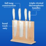 Juego de Cuchillos Sur La Table Kitchen Essentials Gibson 141132.05 | 5 Piezas Acero Alemán | Mango Remachado | Bloque M