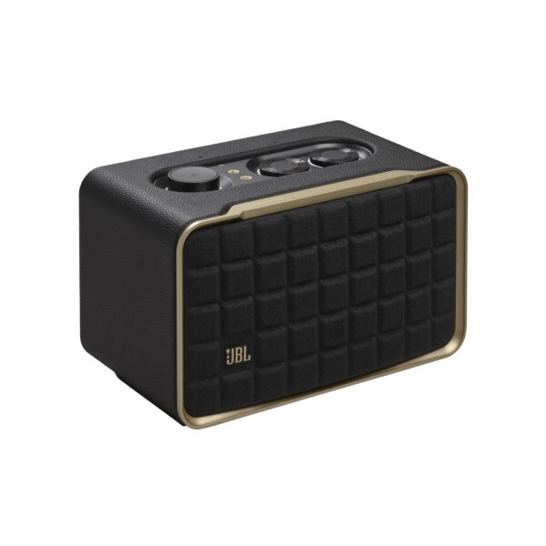 JBL Authentics 200 - Altavoz inteligente de estilo retro para el hogar con Wi-Fi incorporado, Bluetooth y asistentes de