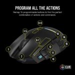 Mouse inalámbrico para juegos Corsair DARKSTAR CH-931A011-NA RGB 26000 DPI 15 botones programables MMO MOBA 80 horas bat