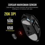 Mouse inalámbrico para juegos Corsair DARKSTAR CH-931A011-NA RGB 26000 DPI 15 botones programables MMO MOBA 80 horas bat