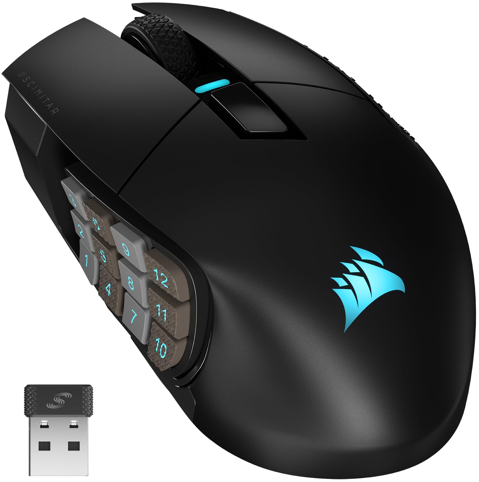 Version 1.0.0 Ratón MMO Inalámbrico Gaming Corsair Scimitar Elite RGB CH-9314311-NA 26000 DPI 16 Botones Programables Bluetooth 150 ho