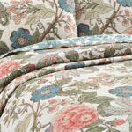 Juego de edredón reversible algodón floral Lush Decor Sydney 16T004664 tamaño King California King 3 piezas verde azul