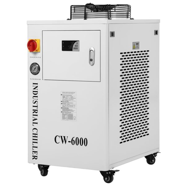 Chiller Enfriador de Agua Industrial SXYCMY CW6000 15 Litros 0.73 HP para Máquina de Grabado y Corte Láser CO2 9125 BTU