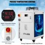 Chiller Enfriador de Agua Industrial SXYCMY CW6000 15 Litros 0.73 HP para Máquina de Grabado y Corte Láser CO2 9125 BTU