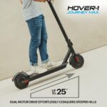Hover-1 Journey Max - Patinete eléctrico para adultos con motor dual sin escobillas de 700 W, velocidad máxima de 19 mph