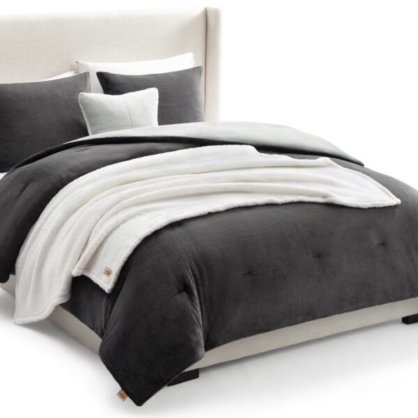 Juego cama 5 piezas UGG Remina 32537 edredón reversible manta almohada decorativa hipoalergénico lavable tamaño matrimon