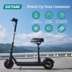 Gotrax Fusion Seat Electric Scooter for Adults, 8.5" Solid Tire Max 14 Miles Range, 15.5/18 Mph 2 Gear Speed Power by 30