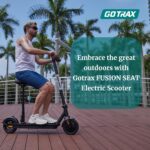 Gotrax Fusion Seat Electric Scooter for Adults, 8.5" Solid Tire Max 14 Miles Range, 15.5/18 Mph 2 Gear Speed Power by 30