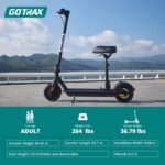 Gotrax Fusion Seat Electric Scooter for Adults, 8.5" Solid Tire Max 14 Miles Range, 15.5/18 Mph 2 Gear Speed Power by 30