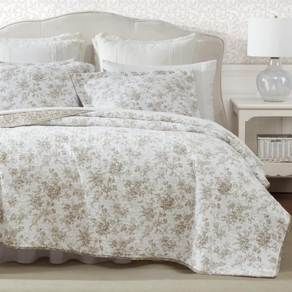Juego de edredón Laura Ashley Revman USHSA91264468 King algodón floral reversible peso medio todo el año certificado Oek