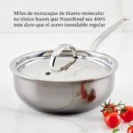 Sartén con Tapa Hestan NanoBond 60045 Acero Inoxidable y Titanio para Inducción 1.9 Litros