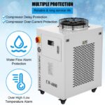 Enfriador de agua industrial chiller GARVEE CW-6000 de 15L 0.73HP 110V 9125 BTU para máquina de grabado y corte láser CO
