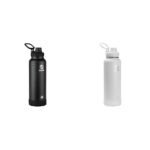 Termo Botella de Agua Takeya Actives acero inoxidable térmica con tapa de boquilla 40 oz paquete de 2 piezas negro ónix