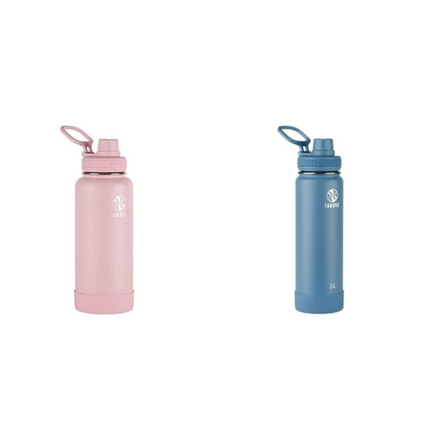 Termo Botella de Agua Takeya Actives de Acero Inoxidable con Tapa de Boquilla 32oz 24oz Color Piedra Azul