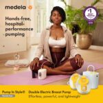Medela - Extractor de leche manos libres con estilo, copas portátiles, extractor de leche eléctrico doble, portátil y di