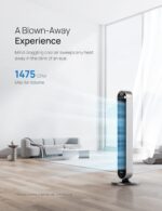 Ventilador Dreo CF714S 11 pulgadas 25 dB motor CC oscilante 120 grados y ventilador torre 42 pulgadas con control remoto