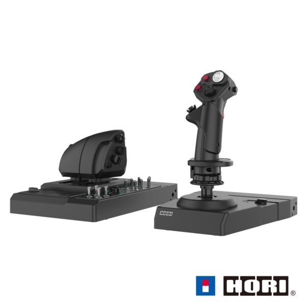 Sistema de control de vuelo HOTAS con soporte HORI HPC-045U para PC joystick acelerador doble simulador vuelo Windows 10