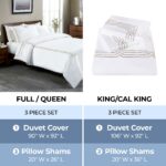 Juego de funda de edredón King algodón egipcio 1200 hilos 3 piezas Superior Home City Inc 1200KCDC SLWH-TP blanco