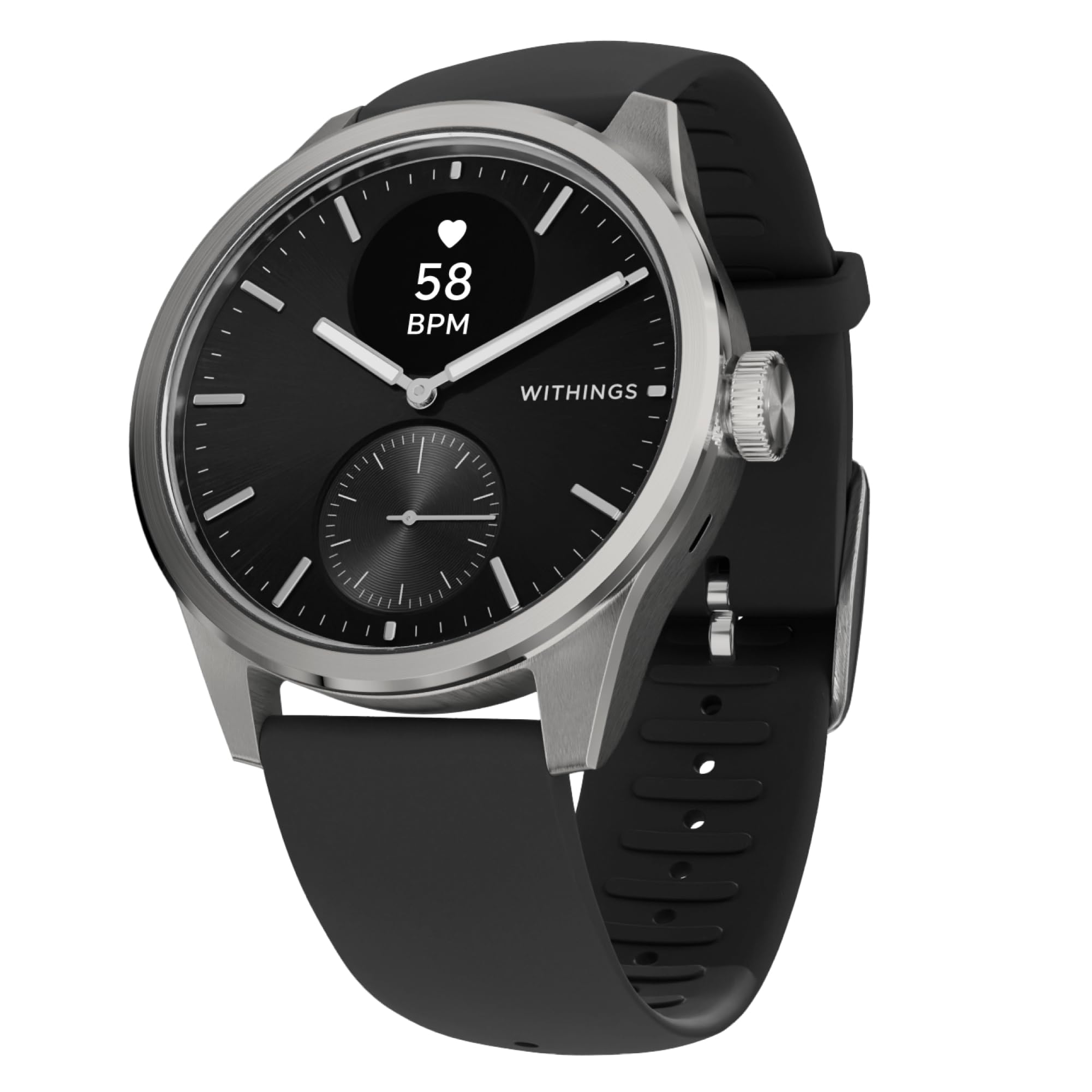 Version 1.0.0 WITHINGS ScanWatch 2 - Hybrid Smart Watch, Heart Rate Monitoring, Fitness Tracker, Cycle Tracker, Sleep Monitoring, GPS