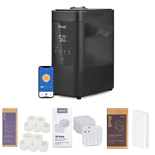 Humidificador LEVOIT 6L con 10 filtros de repuesto 10 almohadillas de absorción y 16 almohadillas aromáticas compatible