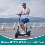 Gotrax Apex Max Scooter eléctrico con asiento de sillín, neumáticos sólidos de 8.5 pulgadas con doble amortiguador trase