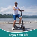 Gotrax Apex Max Scooter eléctrico con asiento de sillín, neumáticos sólidos de 8.5 pulgadas con doble amortiguador trase