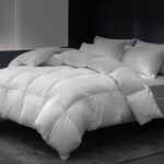 Edredon de plumon de ganso y plumas East Coast Bedding Cozy Dream 2575 Queen 86x86 pulgadas algodon organico blanco 50 o