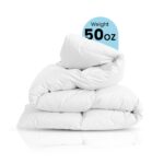 Edredon de plumon de ganso y plumas East Coast Bedding Cozy Dream 2575 Queen 86x86 pulgadas algodon organico blanco 50 o