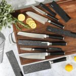 Babish - Juego de cuchillos de cocina de 14 piezas con filo completo forjado – Acero alemán de alta carbono 1.4116 con f
